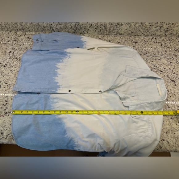 Tribal Jeans Women’s XL Dip Tie Dye Long Sleeve Button Down Shirt Blue White - Picture 5 of 9